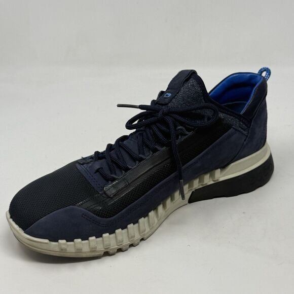 Ecco Zipflex Shoes Mens 7 - 7.5 EU 41 Blue Suede Office Comfort Sneakers - Picture 7 of 16